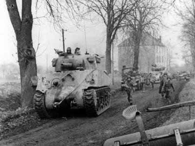 3rd Army M4 Sherman in Metz 18 November 1944