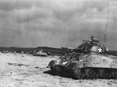 Sherman tank Liberty during maneuvers in England 1944