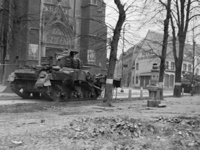 British Sherman Crab of the 8th Armoured Brigade in Kevelaer March 1945