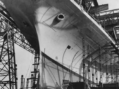 Aircraft Carrier USS Shangri-La CV-38 Ready for Launch February 1944