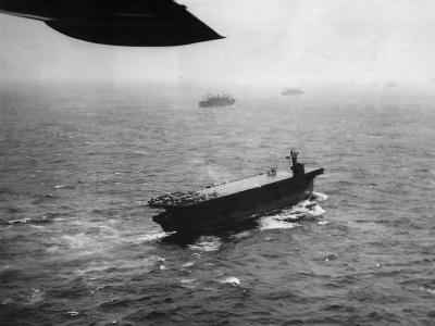 Escort Carrier USS Nassau CVE-16 during Invasion of Attu 1943
