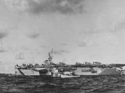 Escort carrier USS Guadalcanal CVE-60 and U-boat U-505 June 1944