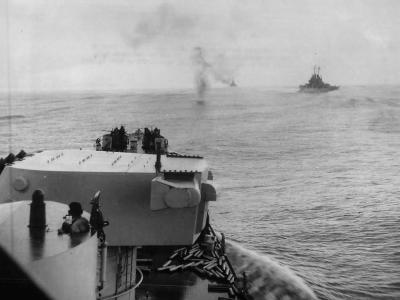 Japanese Plane Downed near USS Columbia off Bougainville 1943