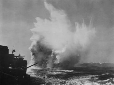 USS Greer DD-145 Drops Depth Charge in North Atlantic