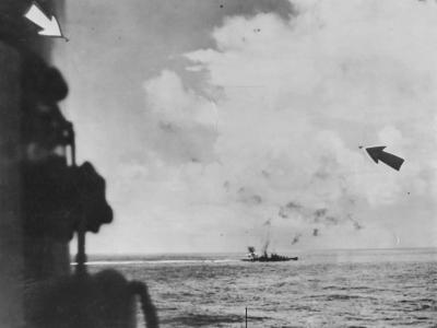 USS Juneau CL-52 Fires on Japanese aircraft in Battle of Santa Cruz October 1942