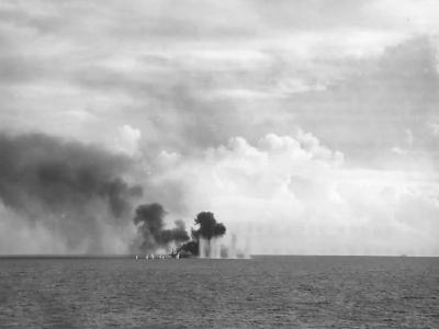 USS White Plains CVE-66 Under Attack during Battle of Leyte Gulf