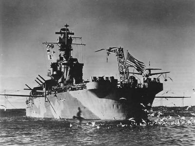 The stern of the battleship USS Alabama BB-60, 1944