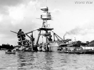 USS Arizona (BB-39) after her sinking