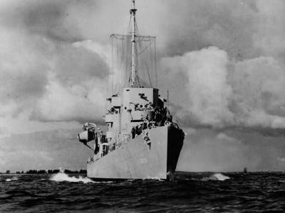 Destroyer escort USS Brennan DE-13 guarding convoy 1943