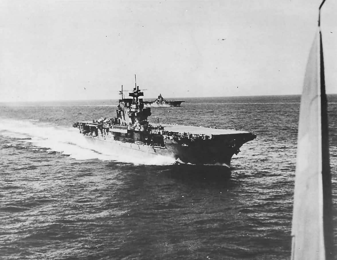 Aircraft carriers USS Lexington CV-16 and USS Enterprise CV-6 1944