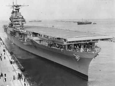 USS Hornet at its launching