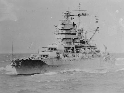 Bow view of Battleship USS Idaho BB-42
