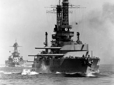 Battleships USS Idaho (BB-42) and USS Texas (BB-35)