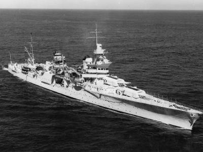 Heavy Cruiser USS Indianapolis CA-35 Aerial View 1939