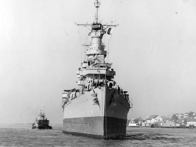 USS Indianapolis CA-35 Cruiser Bow in 1944