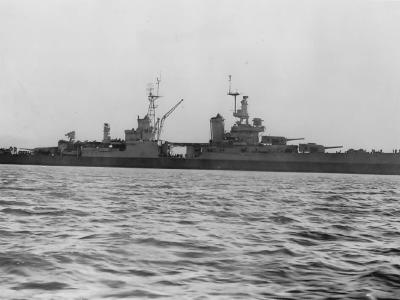 USS Indianapolis CA-35 Cruiser Broadside In 1944