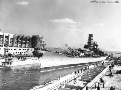 USS Iowa shortly after launching
