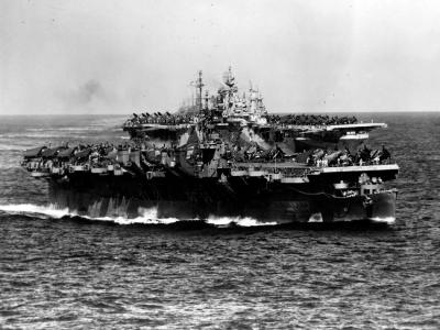 USS Langley waters off Ulithi