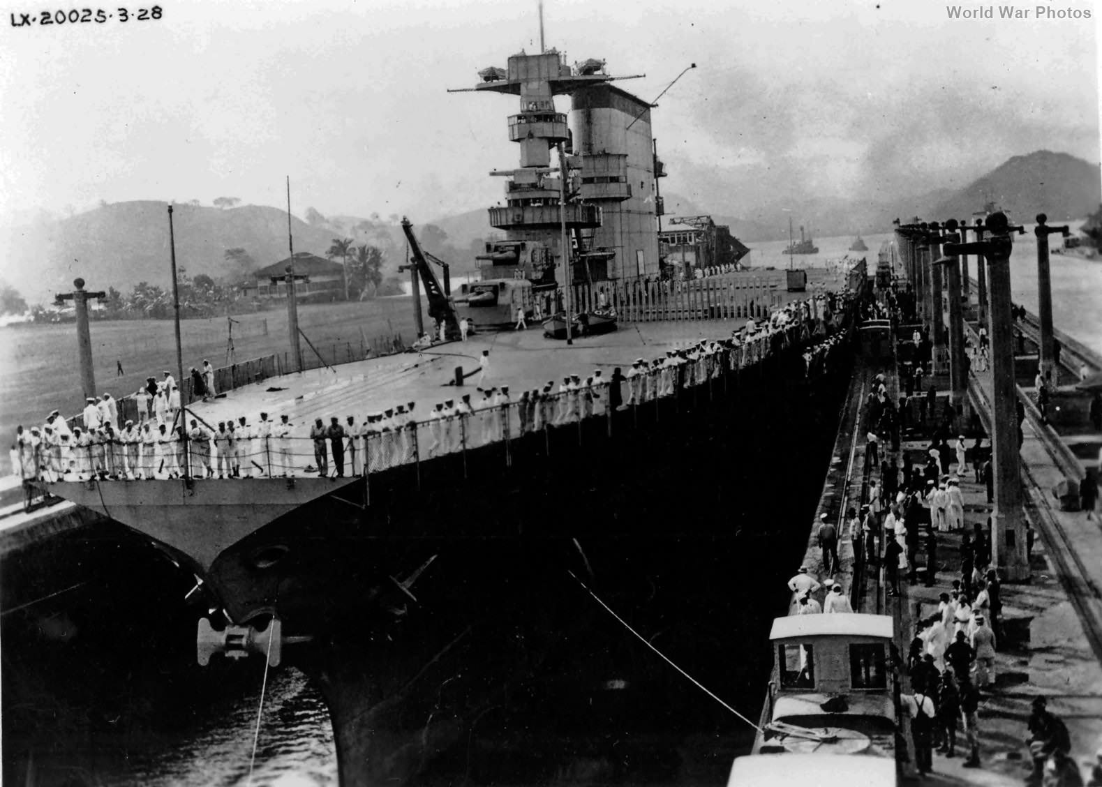 USS Lexington going through the Panama Canal in March 1928