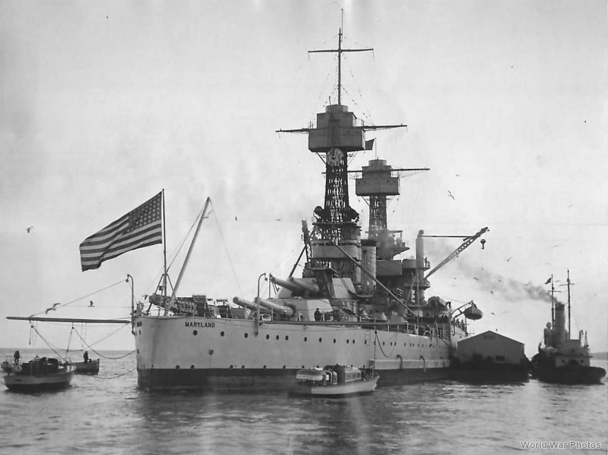 USS Maryland arriving in San Francisco Harbor 1928
