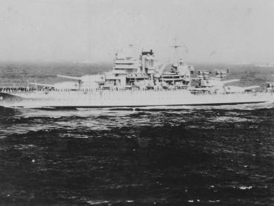 Battleship USS Mississippi BB-41 broadside