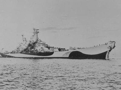 USS Missouri BB-63 in camouflage