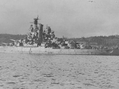 Anchored USS Nevada Puget Sound December 1942