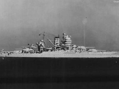 Broadside view of Battleship USS New Mexico
