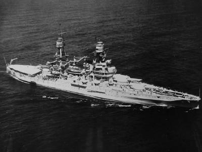 Battleship USS Pennsylvania BB-38 aerial view
