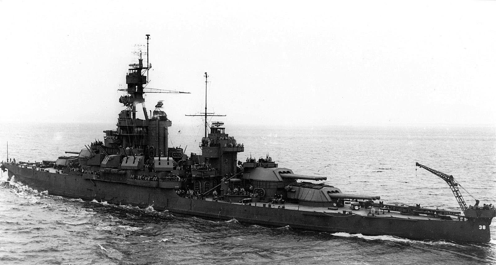 USS Pennsylvania BB-38 underway in 1943