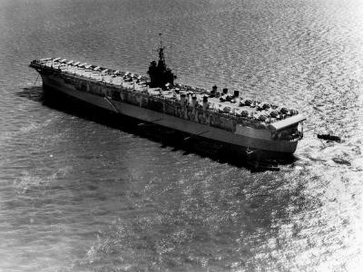 USS Ranger (CV-4) at anchor
