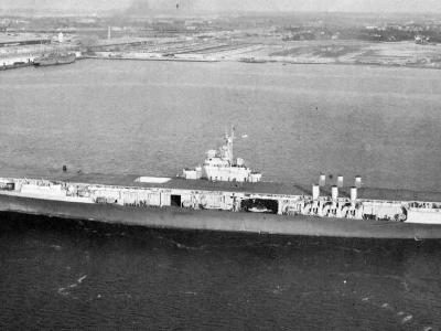 Aircraft carrier USS Ranger shown in January 1943
