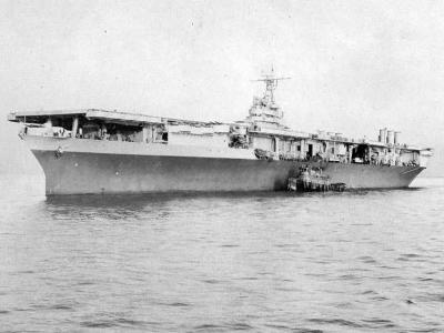 USS Ranger (CV-4) port bow view January 1943