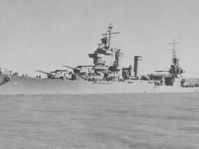 USS San Francisco bow Mare Island February 1943