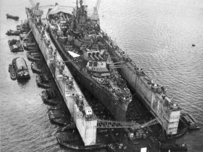 Battleship USS South Dakota Guam May 1945