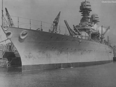 USS Tennessee at Brooklyn Navy Yard 1920