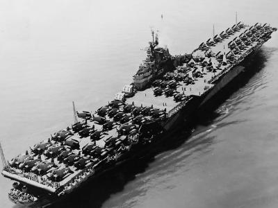 USS Ticonderoga CV-14 aerial view
