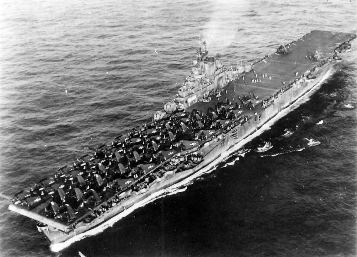 Aircraft carrier USS WASP CV-18 with Air Group 86 1945