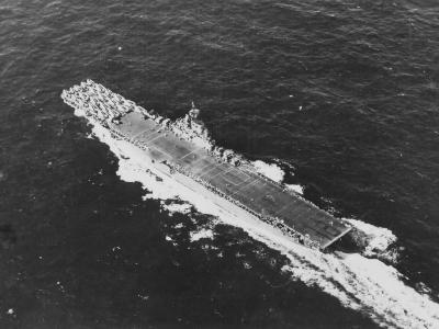 Aircraft carrier USS Wasp CV-18 aerial view
