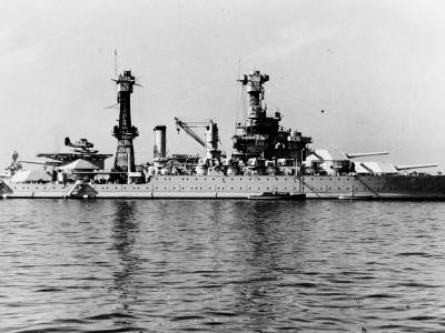 Battleship USS West Virginia BB-48 broadside
