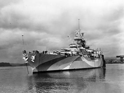 Battleship USS West Virginia BB-48 off the Puget Sound Navy Yard 2 July 1944