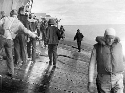 USS Yorktown CV-5 last moments on deck