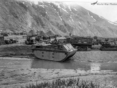 7th Infantry Division LVT-1 Alligator on Attu Holtz Bay Aleutians