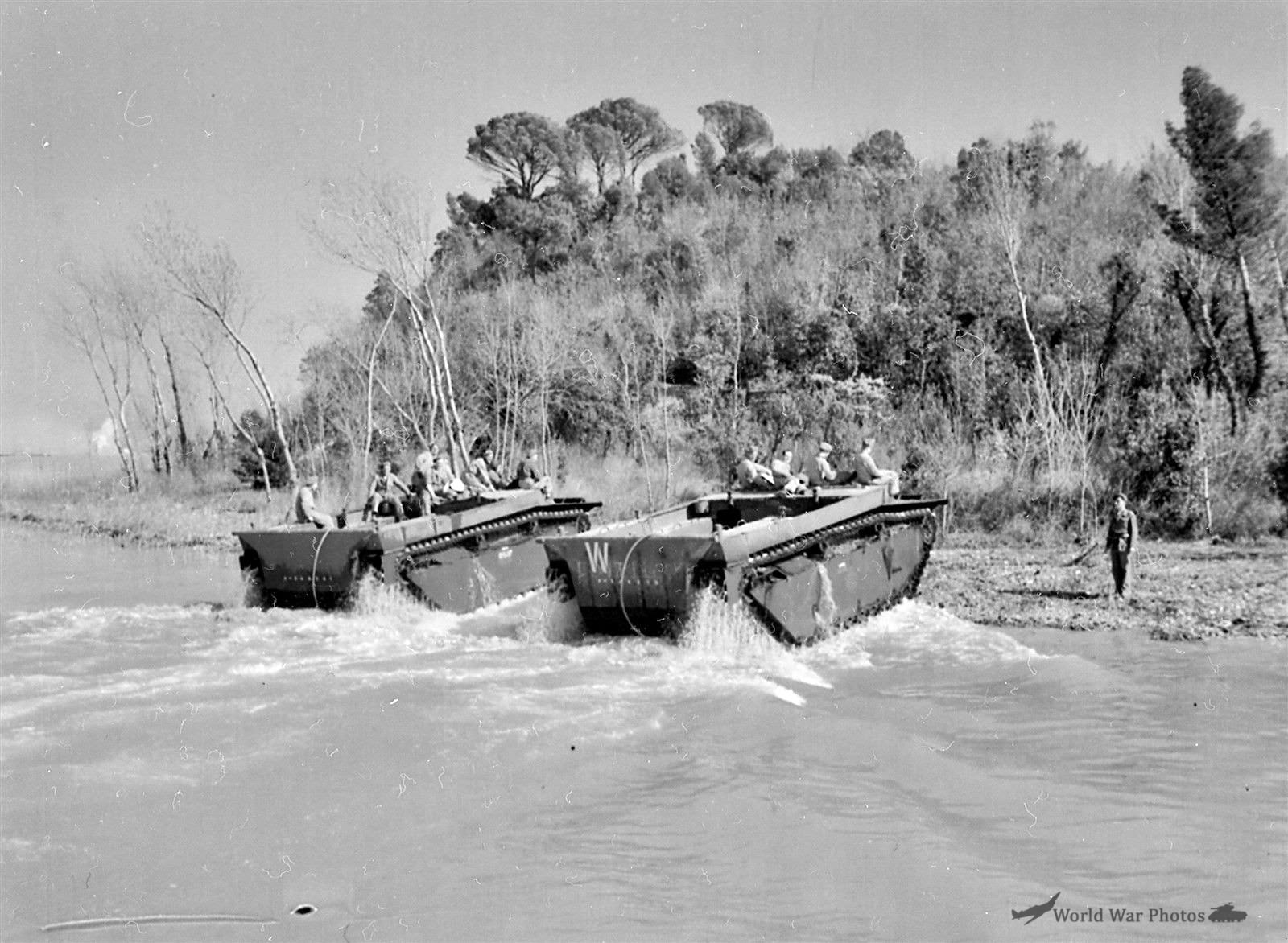 British LVT Fantail Amtracs Perugia Italy 1945