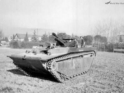 British variant of LVT Buffalo fantail at perugia Italy 1945