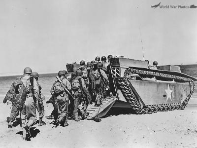 Infantry Enters Water Buffalo Ramp Tank LVT