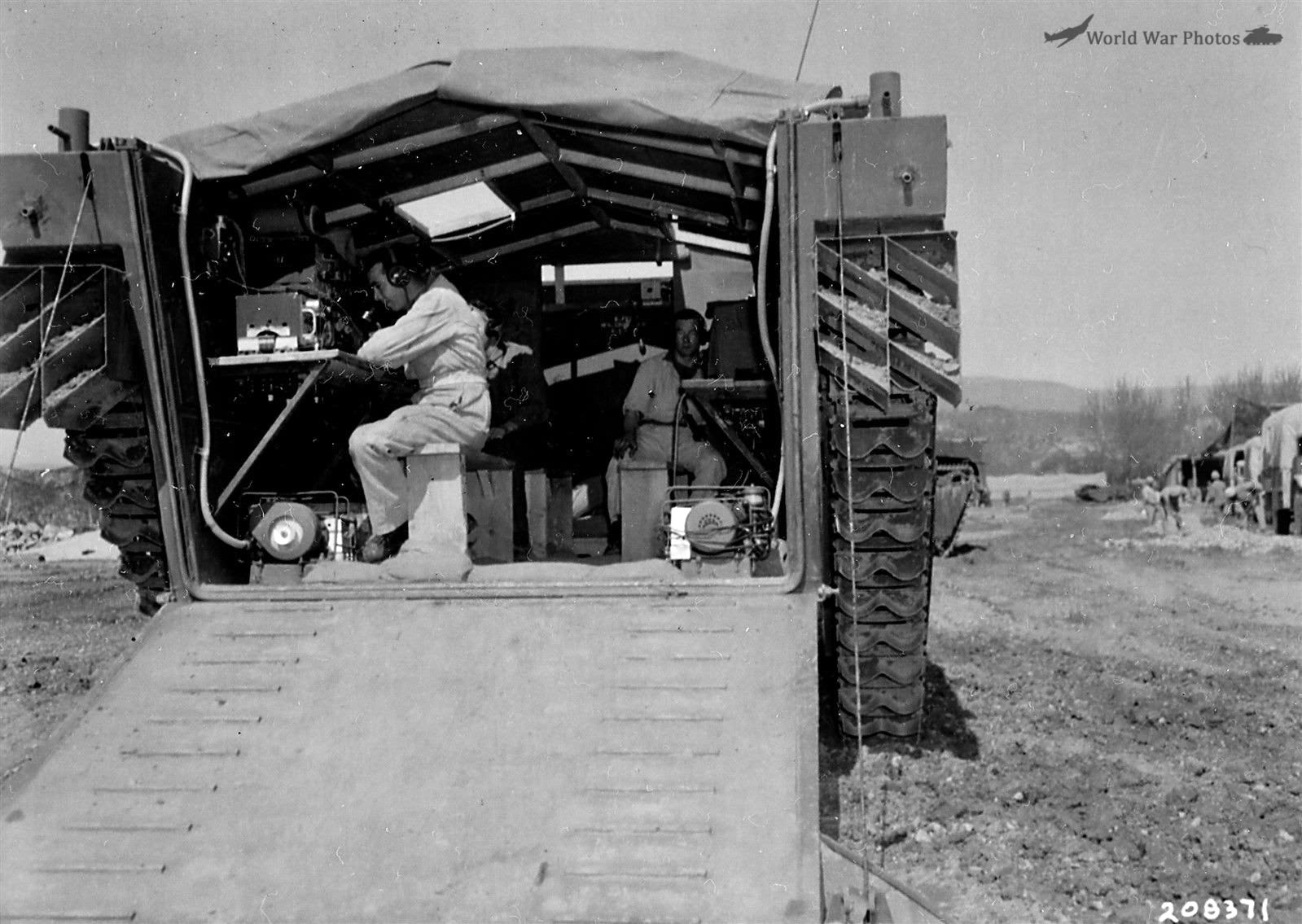 Interior of British LVT Fantail Command Amtrac Perugia Italy 1945