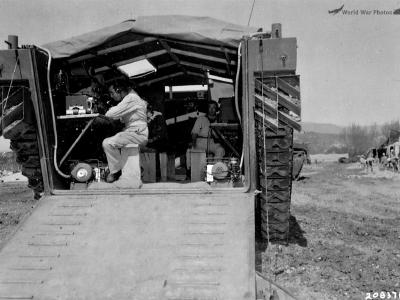 Interior of British LVT Fantail Command Amtrac Perugia Italy 1945