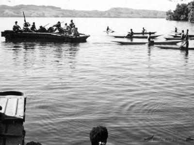 LVT Buffalo and Natives Palau Islands 1944