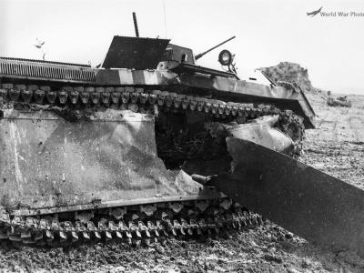 Marine LVT Knocked Out at Yontan Airfield Okinawa